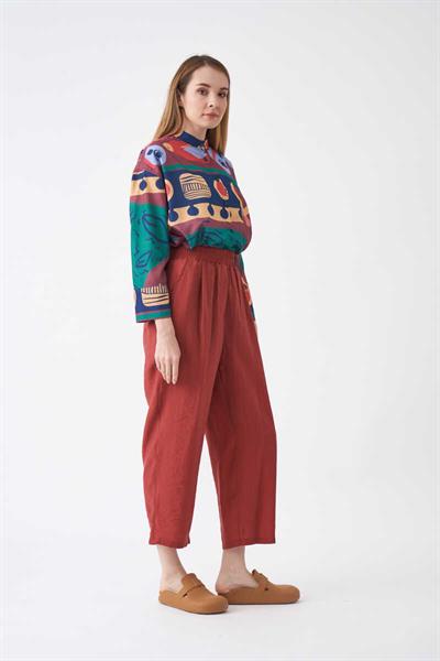 Elastic Waist Modal  Trousers Dried Rose
