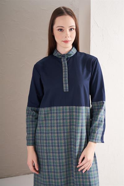 Blok Elbise Yeşil Laci