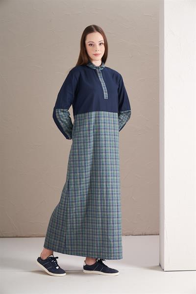 Blok Elbise Yeşil Laci