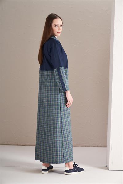 Blok Elbise Yeşil Laci