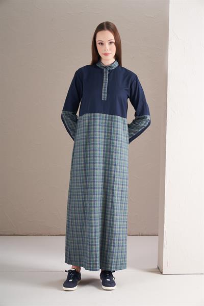 Blok Elbise Yeşil Laci