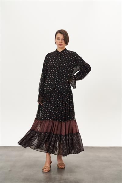 Çiçekli Şifon Elbise