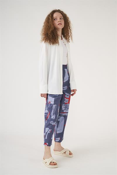 Patterned Trousers indigo
