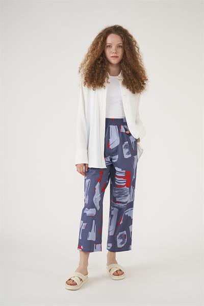 Patterned Trousers indigo