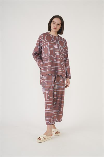 Patterned Trousers Brown