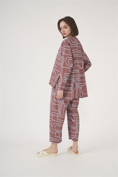 Patterned Trousers Brown