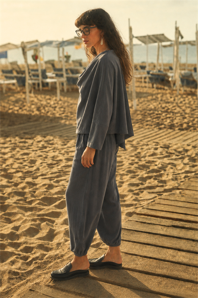 DUSK | Şal Yaka Bluz Antrasit