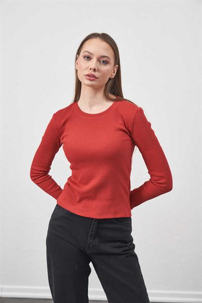 Ribbed Lycra Body Red