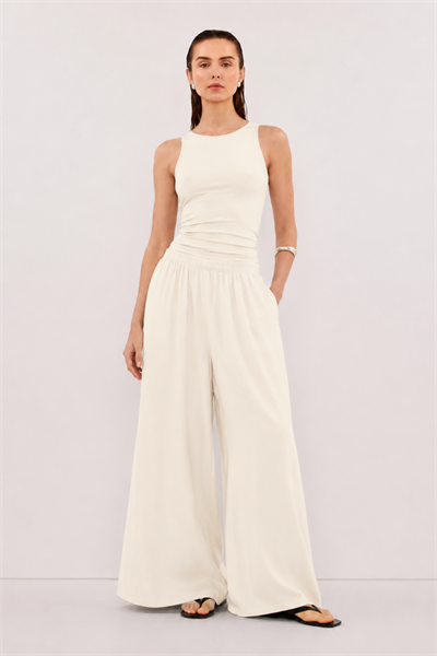 Flowa | Modal Bol Pantolon Ekru