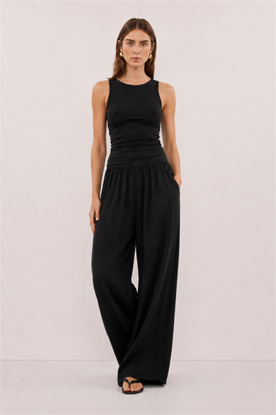 Flowa | Modal Bol Pantolon Siyah