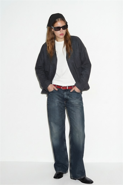 Kısa İnce Kaşe Kaban Gri