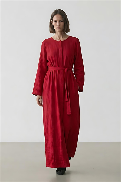 Ferace Müslin Elbise Vişne