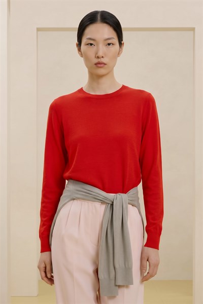 MİLA | Rahat Kesim İnce Dokulu Triko Bluz Krem