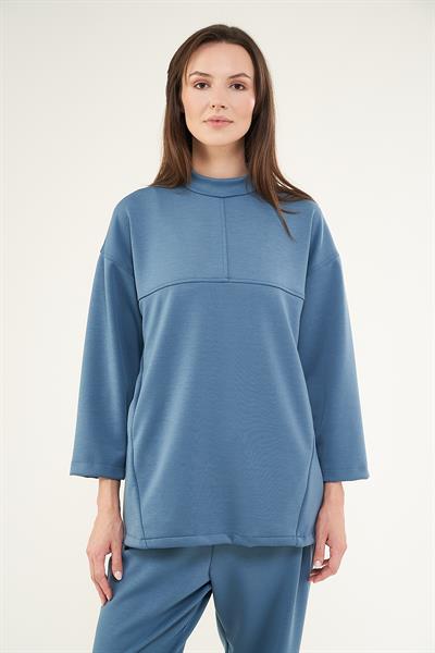 Stitched Front Pocket Sweatshirt indigo