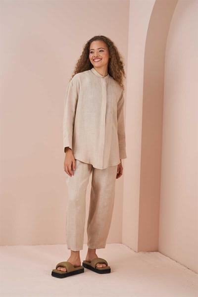 Oversize Jacket Tunic Linen Stone