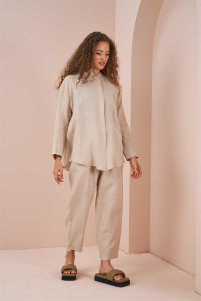 Oversize Jacket Tunic Linen Stone