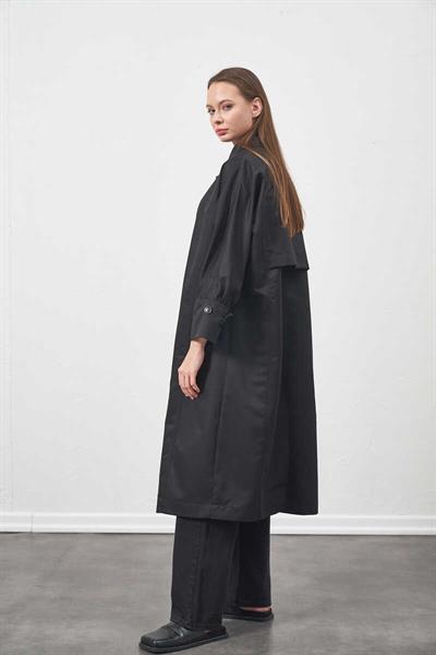 Oversize Trenchcoat Ceket Siyah