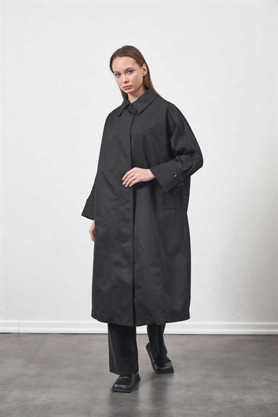 Oversize Trenchcoat Ceket Siyah