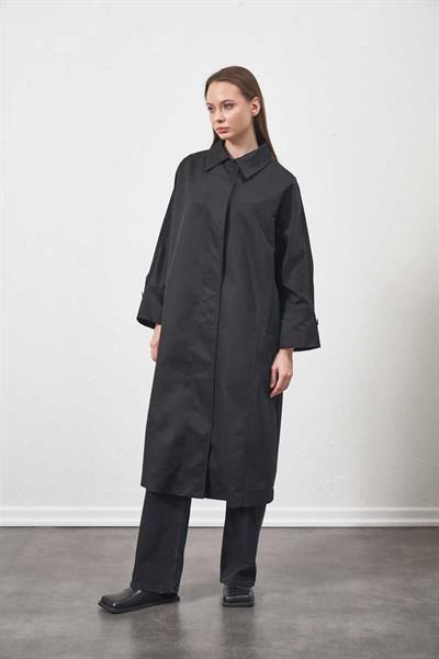 Oversize Trenchcoat Ceket Siyah