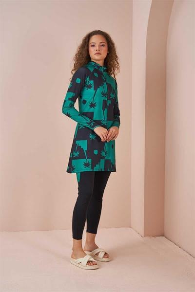 Palmiye Performans Tesettür Mayo Takımı Siyah