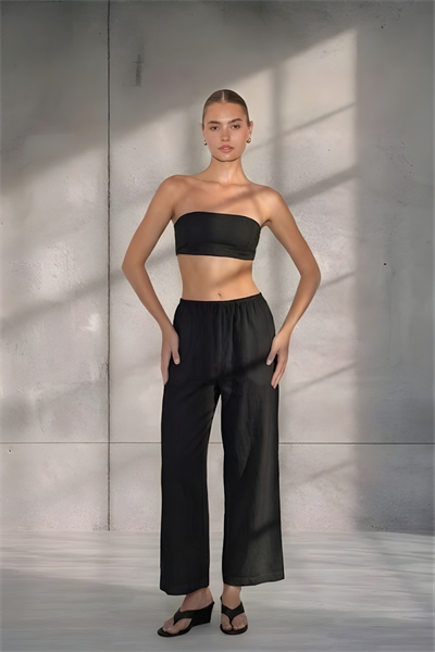 Pamuk Vual Pantolon Astarı Siyah