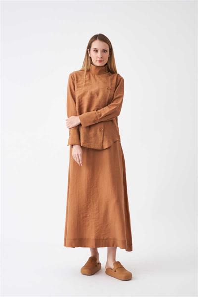 Groined Model Skirt Brown
