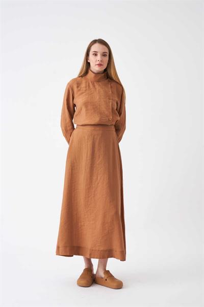 Groined Model Skirt Brown