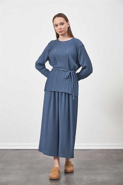 Pleated Blouse indigo