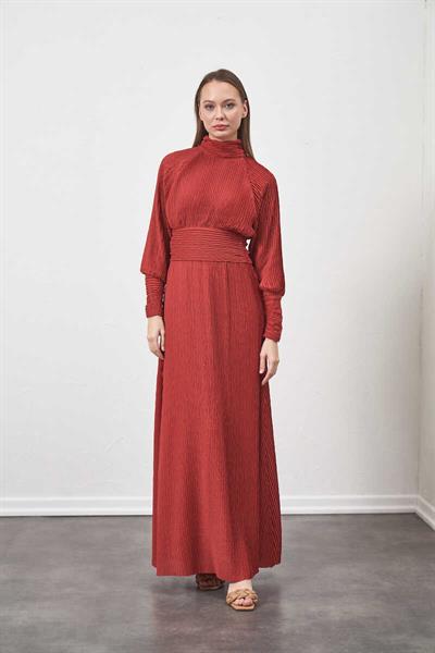 Pliseli Elbise Gülkurusu