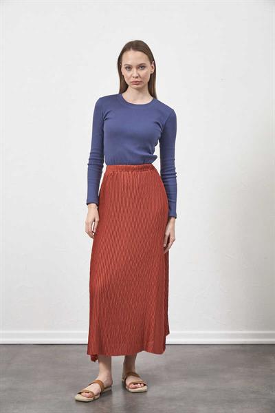 Pleated Skirt Dried Rose