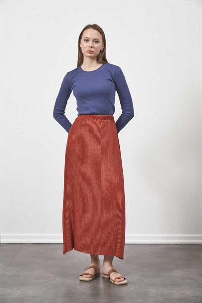 Pleated Skirt Dried Rose