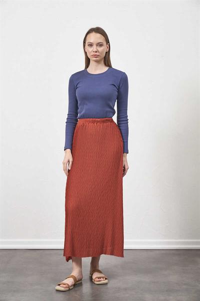 Pleated Skirt Dried Rose