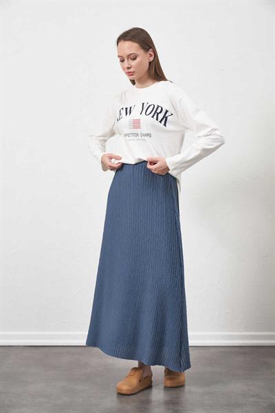 Pleated Skirt indigo