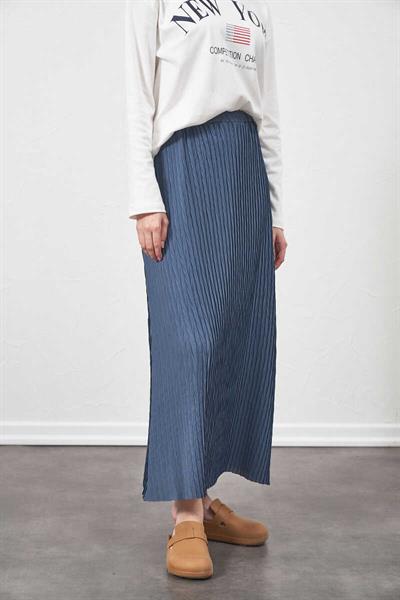 Pleated Skirt indigo