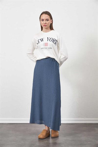 Pleated Skirt indigo