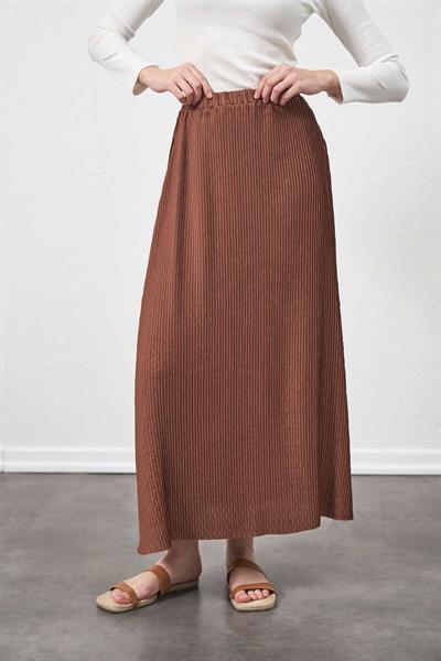 Pleated Skirt Brown