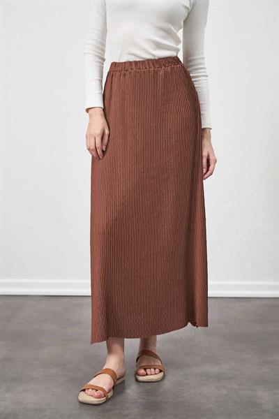 Pleated Skirt Brown