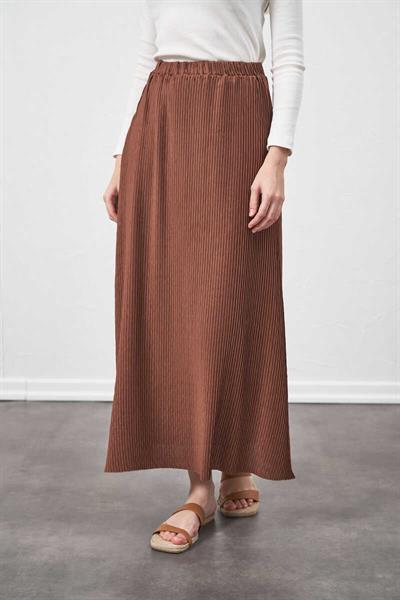 Pleated Skirt Brown