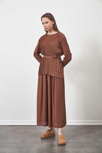 Pleated Trousers Brown
