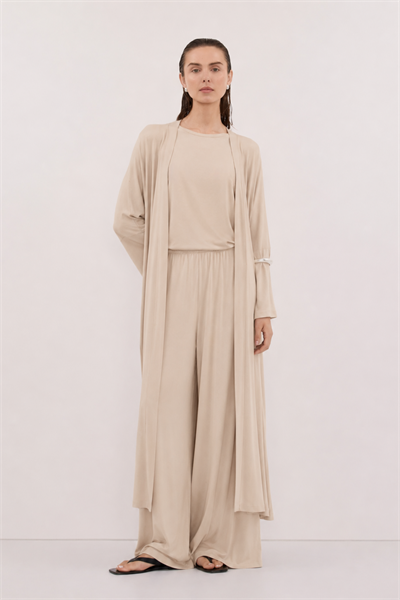 Relaxia | 3 lü Kimono Pantolon Tişört Takım Kum Beji