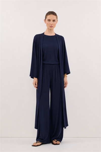 Relaxia | 3 lü Kimono Pantolon Tişört Takım Lacivert