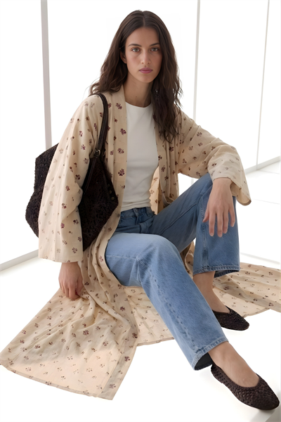 REVE | Limited Edition Tasarım Abaya Çiçekli