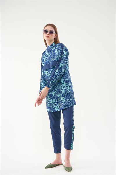 Sia Covered Swimsuit Dark Blue Green Short