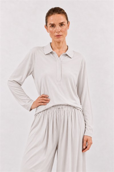 SOI | Polo Yaka T-Shirt Taş Gri
