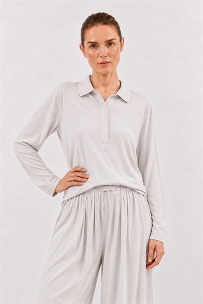 SOI | Polo Yaka T-Shirt Taş Gri