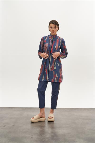 Stoperli Lia Desen Tesettür Mayo İndigo