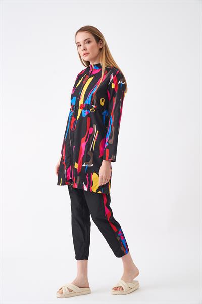 Stoperli Lia Desen Tesettür Mayo Siyah