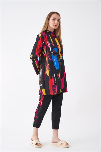 Stoperli Lia Desen Tesettür Mayo Siyah