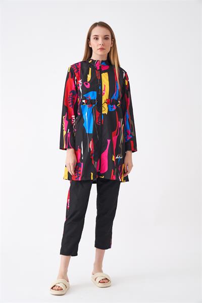 Stoperli Lia Desen Tesettür Mayo Siyah