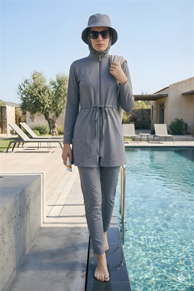 Stoperli Tesettür Mayo Gri